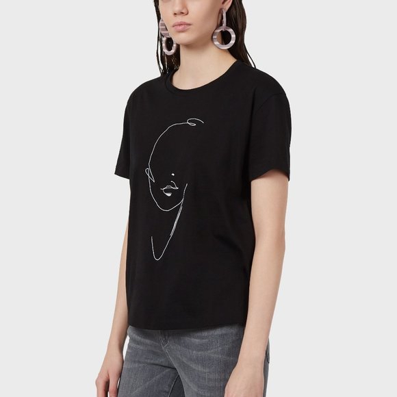 EMPORIO ARMANI  T-shirt with sketched visage print - Picture 4 of 5